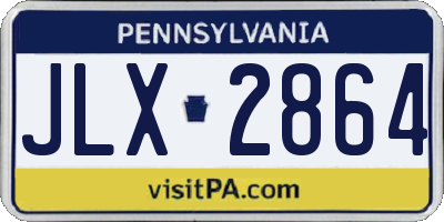 PA license plate JLX2864