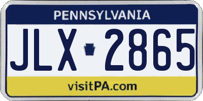 PA license plate JLX2865
