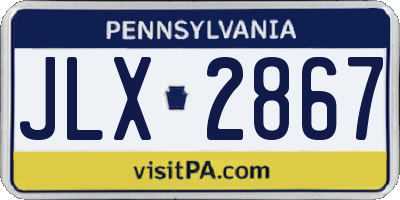 PA license plate JLX2867