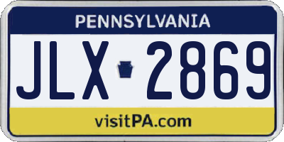 PA license plate JLX2869
