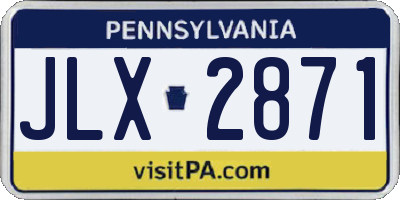 PA license plate JLX2871