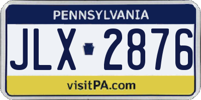 PA license plate JLX2876