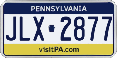 PA license plate JLX2877