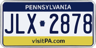 PA license plate JLX2878