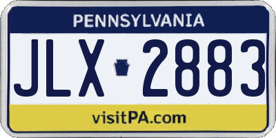 PA license plate JLX2883