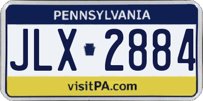 PA license plate JLX2884
