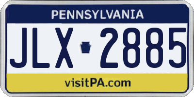 PA license plate JLX2885