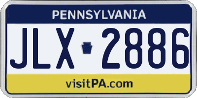 PA license plate JLX2886