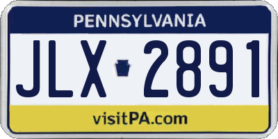 PA license plate JLX2891