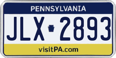PA license plate JLX2893