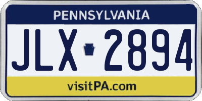 PA license plate JLX2894