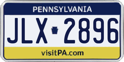 PA license plate JLX2896
