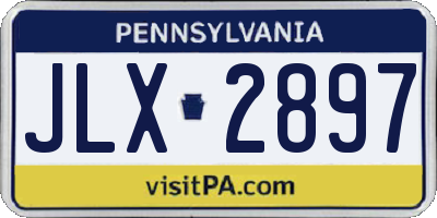 PA license plate JLX2897