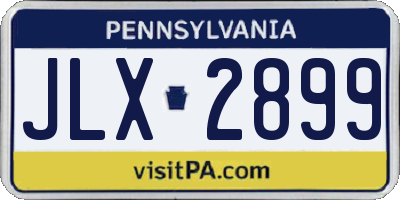 PA license plate JLX2899