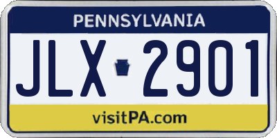 PA license plate JLX2901