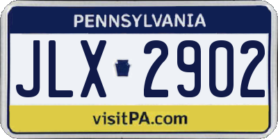 PA license plate JLX2902