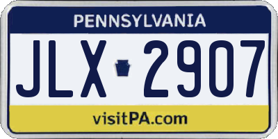 PA license plate JLX2907