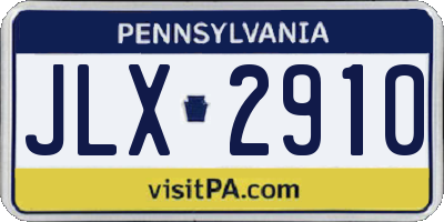 PA license plate JLX2910