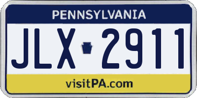 PA license plate JLX2911