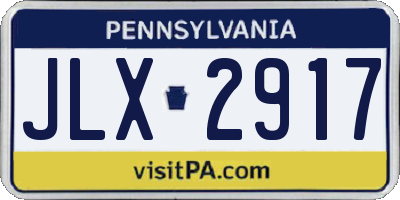 PA license plate JLX2917