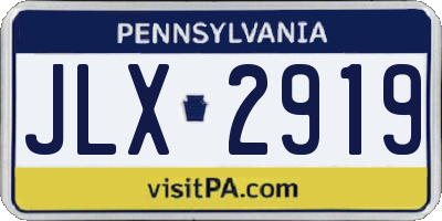 PA license plate JLX2919