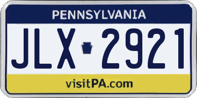 PA license plate JLX2921