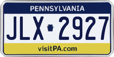 PA license plate JLX2927