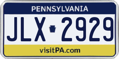 PA license plate JLX2929