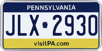 PA license plate JLX2930