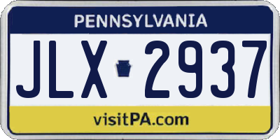 PA license plate JLX2937