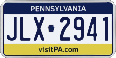 PA license plate JLX2941