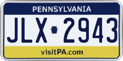 PA license plate JLX2943