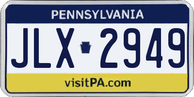 PA license plate JLX2949