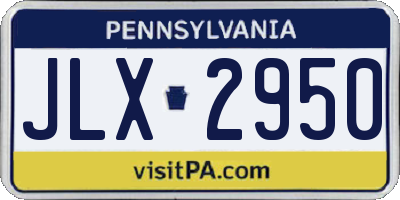 PA license plate JLX2950