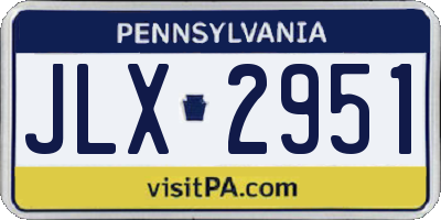 PA license plate JLX2951