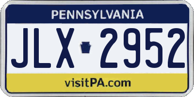 PA license plate JLX2952