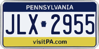 PA license plate JLX2955