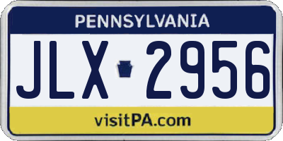 PA license plate JLX2956