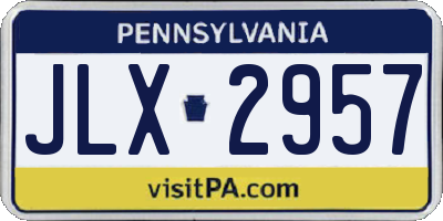 PA license plate JLX2957