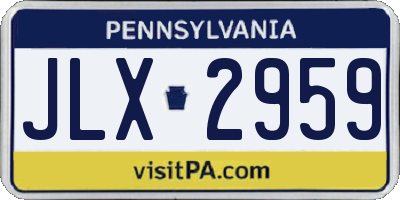 PA license plate JLX2959