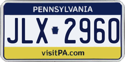PA license plate JLX2960