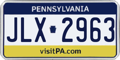 PA license plate JLX2963