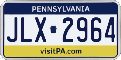 PA license plate JLX2964