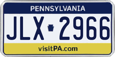 PA license plate JLX2966