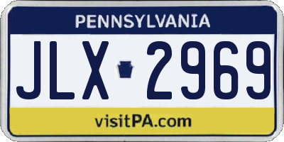 PA license plate JLX2969