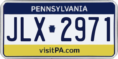 PA license plate JLX2971