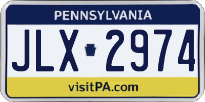 PA license plate JLX2974