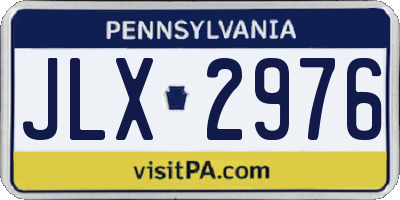 PA license plate JLX2976