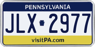 PA license plate JLX2977