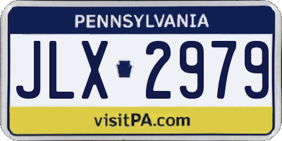 PA license plate JLX2979